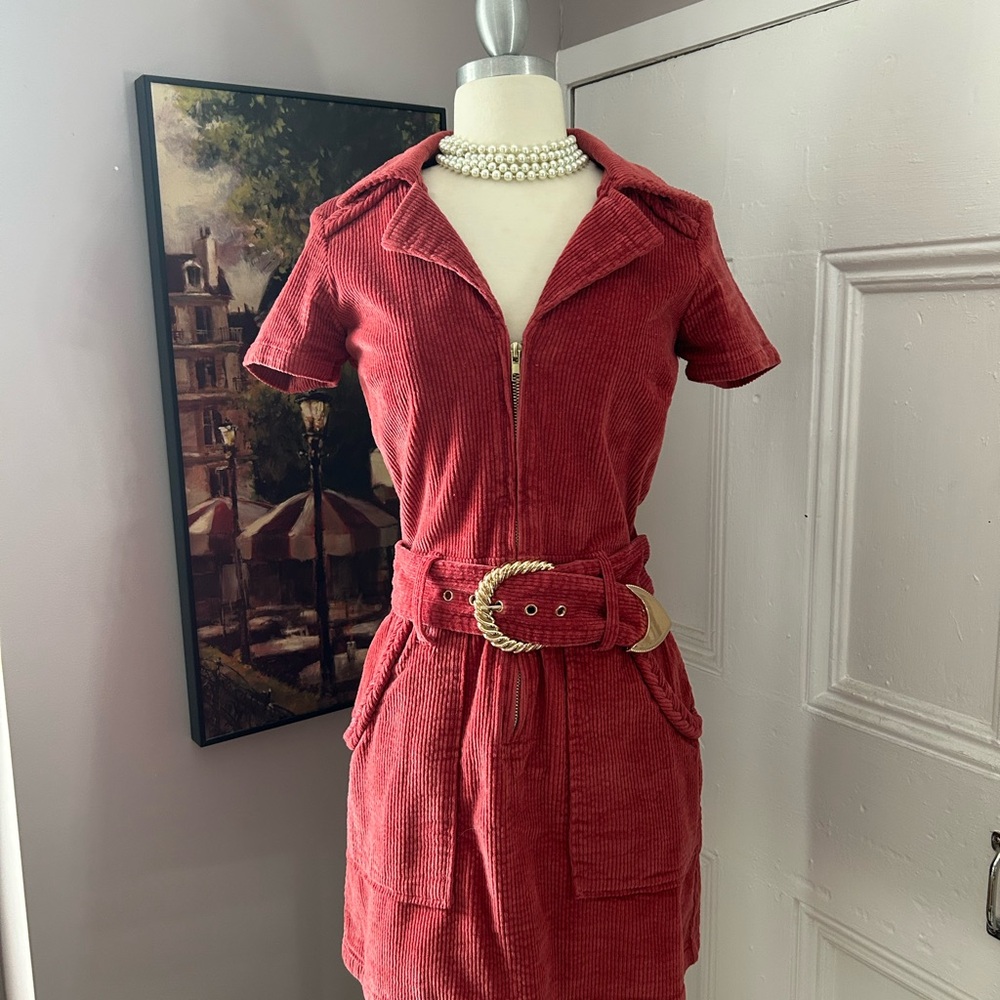 Show Me Your MuMu Rust Corduroy Dress